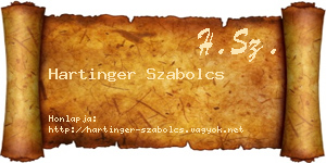 Hartinger Szabolcs névjegykártya